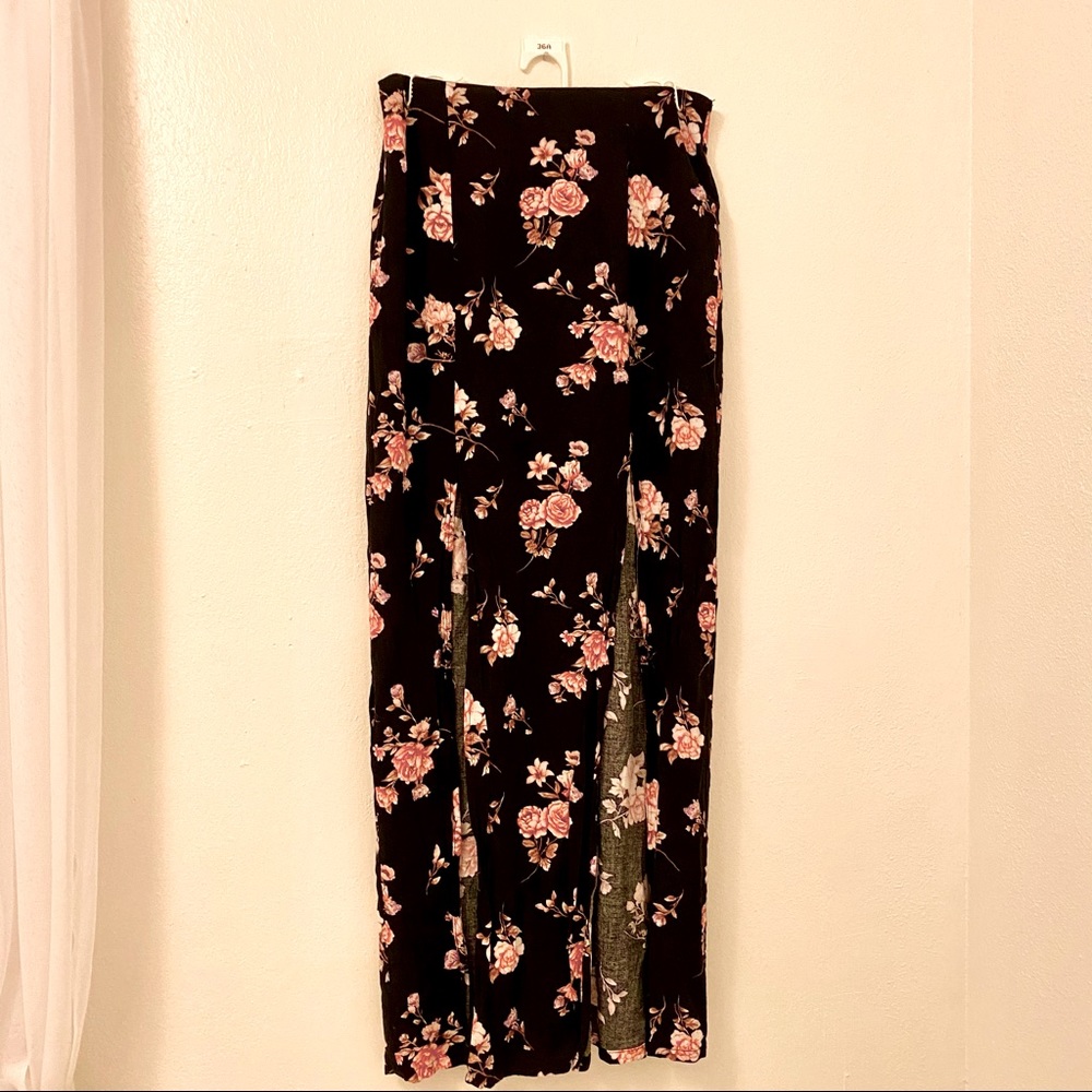 Black and rose skirt